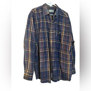 Bill Blass Mens Long Sleeve office Check Plaid Cotton Button Shirt see flaws